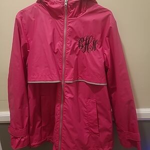 Charles River Womens Pink Medium Rain Jacket Monogrammed Rain Coat